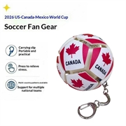 Football Country Flag Fidget Keychain - Soccer Stress Relief Ball - Canada