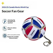 Football Country Flag Fidget Keychain - Soccer Stress Relief Ball - France