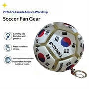 Football Country Flag Fidget Keychain - Soccer Stress Relief Ball - Korea