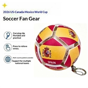 Football Country Flag Fidget Keychain - Soccer Stress Relief Ball - Spain