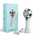 Football Design Portable Cooling Fan - 4000mAh, LED Display, Cold Compress Function - White