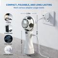 Football Design Portable Cooling Fan - 4000mAh, LED Display, Cold Compress Function - White