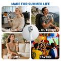Football Design Portable Cooling Fan - 4000mAh, LED Display, Cold Compress Function - White