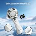 Football Design Portable Cooling Fan - 4000mAh, LED Display, Cold Compress Function - White