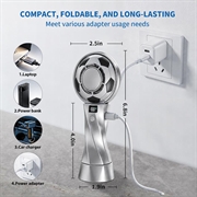 Football Design Portable Cooling Fan - 4000mAh, LED Display, Cold Compress Function - Silver