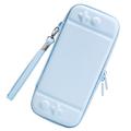 Nintendo Switch Solid Color PU Leather Carrying Protective Case Shockproof Portable Storage Bag - Sky Blue