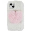 Plush Heart iPhone 14 Plus TPU Case - White