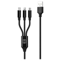 Forever 3-in-1 Braided USB Charging Cable - 1.2m
