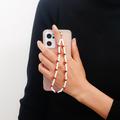 Fruit Beaded Phone Charm / Wrist Strap - 22cm - White / Red