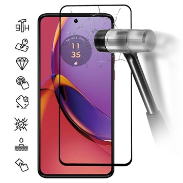 Motorola Moto G84 Full Cover Tempered Glass Screen Protector - Black Edge