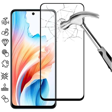 Oppo A79/A2 Full Cover Tempered Glass Screen Protector - Black Edge