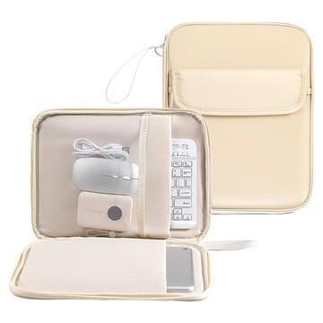 Full-Open Tablet/Laptop Sleeve with Multi-Compartments - Beige