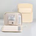 Full-Open Tablet/Laptop Sleeve with Multi-Compartments - Beige