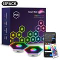 G01 Smart Hexagon RGB LED Wall Light Panels with Tuya and Smart Life App Control - 15 Pcs.