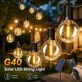 G40 Solar LED String Lights with 50 Bulbs and 2 Spares with Remote Control - 30m