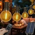 G40 Solar LED String Lights with 50 Bulbs and 2 Spares with Remote Control - 30m