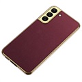 GKK Electroplated Samsung Galaxy S22 5G Hybrid Case - Wine Red
