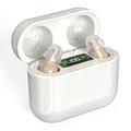 GM-912T Ergonomic CIC Hearing Aids with Charging Case - Beige / White
