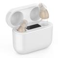GM-912T Ergonomic CIC Hearing Aids with Charging Case - Beige / White