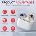 GM-912T Ergonomic CIC Hearing Aids with Charging Case - Beige / White
