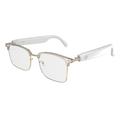 GS13 Smart Glasses with AI Translation, Bluetooth Calls/Music - White / Gold