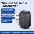 GT36 Bluetooth 6.0 Airplane Audio Transmitter - Dual 3.5mm Plug - Support 2 Headphones