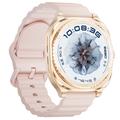 GT99 2-in-1 Sports Smartwatch with Wireless Earphones - Gold / Pink