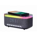 Gembird Digital Alarm Clock with RGB Lights, Wireless Charging 15W - Black