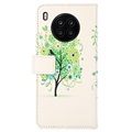 Glam Series Huawei Nova 8i/Honor 50 Lite Wallet Case - Flowering Tree / Green