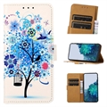 Glam Series Sony Xperia 5 IV Wallet Case - Flowering Tree / Blue