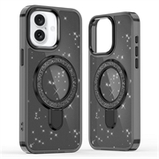 iPhone 17 Glitter Hybrid Case with Kickstand - MagSafe Compatible - Black