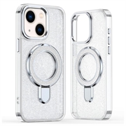 iPhone 15 Glitter Hybrid Case with Kickstand - MagSafe Compatible - Transparent
