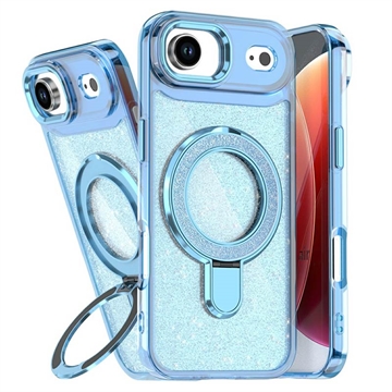 iPhone Air Glitter Hybrid Case with Kickstand - MagSafe Compatible - Blue