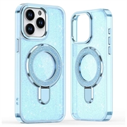 iPhone 16 Pro Max Glitter Hybrid Case with Kickstand - MagSafe Compatible - Blue