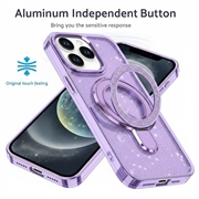 iPhone 16 Pro Glitter Hybrid Case with Kickstand - MagSafe Compatible - Purple