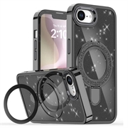 iPhone 16e/17e Glitter Hybrid Case with Kickstand - MagSafe Compatible - Black