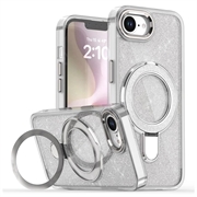 iPhone 16e Glitter Hybrid Case with Kickstand - MagSafe Compatible - Transparent