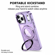 iPhone 17 Pro Max Glitter Hybrid Case with Kickstand - MagSafe Compatible - Purple