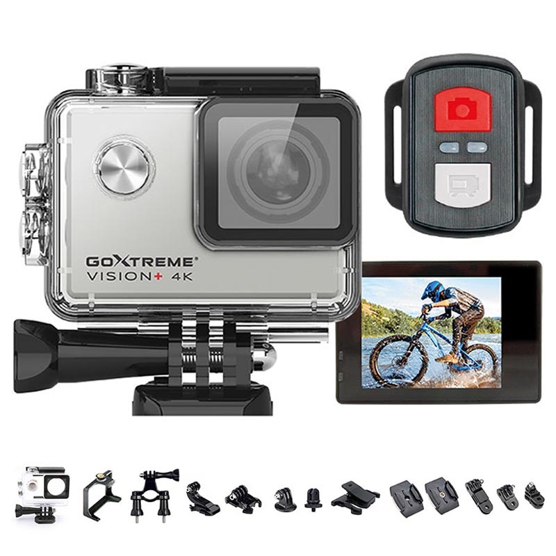 GoExtreme Vision+ 4K Ultra HD Action Camera Silver / Black