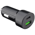 Goobay 48W Fast Car Charger with USB-C PD & USB-A QC3.0 - Black