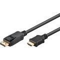 Goobay 4K DisplayPort to HDMI Cable for Projector, TV, PC - 2m - Black
