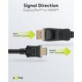 Goobay 4K DisplayPort to HDMI Cable for Projector, TV, PC - 2m - Black