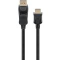 Goobay 4K DisplayPort to HDMI Cable for Projector, TV, PC - 2m - Black