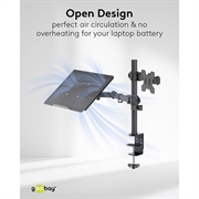 Goobay Monitor Mount with Laptop Arm - 17-27" Monitors, 10-15.6" Laptops