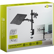 Goobay Monitor Mount with Laptop Arm - 17-27" Monitors, 10-15.6" Laptops