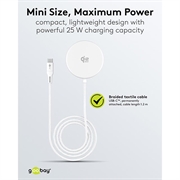Goobay Qi2.2 25W Magnetic Wireless Charger with Stand - White