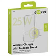 Goobay Qi2.2 25W Magnetic Wireless Charger with Stand - White