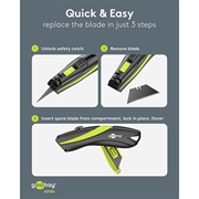 Goobay Safety Knife - Black / Green