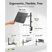 Goobay Single Laptop Mount - 10-15.6" Laptops