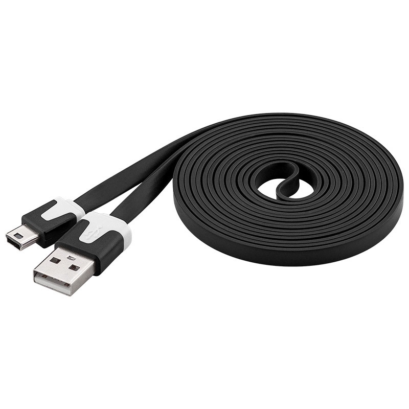 Goobay USB 2.0 / MiniB Flat Cable Black